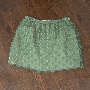 J. Crew Olive Circle Pattern Mini Skirt Size 4